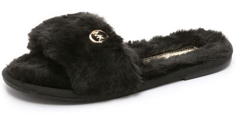 gouden slippers michael kors|michael kors black fuzzy slipper.